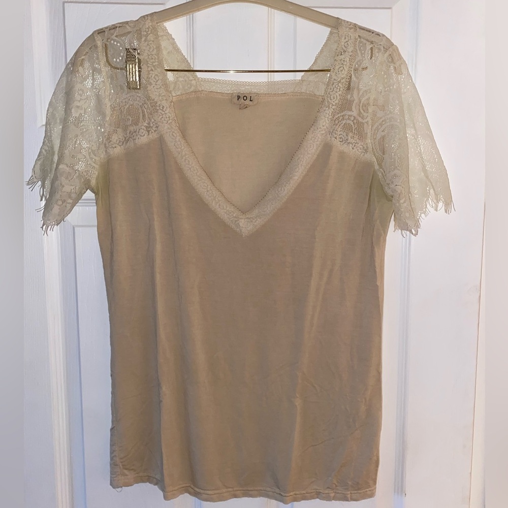 Lace V-Neck T-shirt